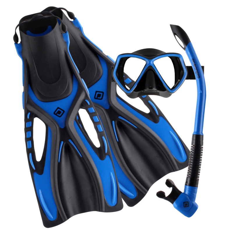 SEAC Set snorkeling palmes + masque + tuba adulte ALA blue